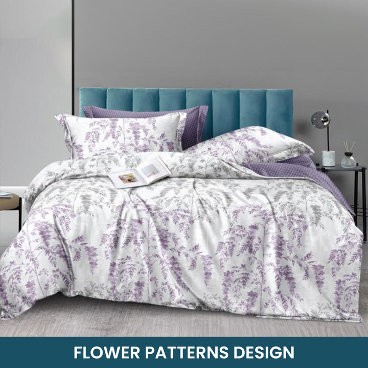 6 PCs King Bed Sheet Set With Fitted Sheet Duvet Cover 220x240, King Bedding Set (6FS29)