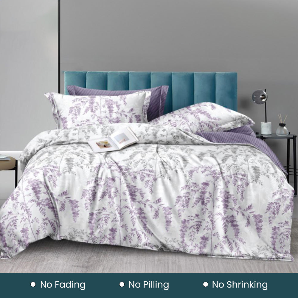 6 PCs King Bed Sheet Set With Fitted Sheet Duvet Cover 220x240, King Bedding Set (6FS29)