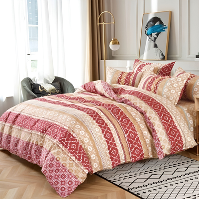 King Size Bedding Set 6 PCs with Duvet Cover 220x240cm & 4 Pillow Covers (MNC23)