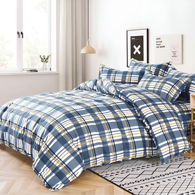 6 PCs King Size Floral Bedding Set with Flat Sheet, Duvet Cover & 4 Pillow Covers (MNC25)