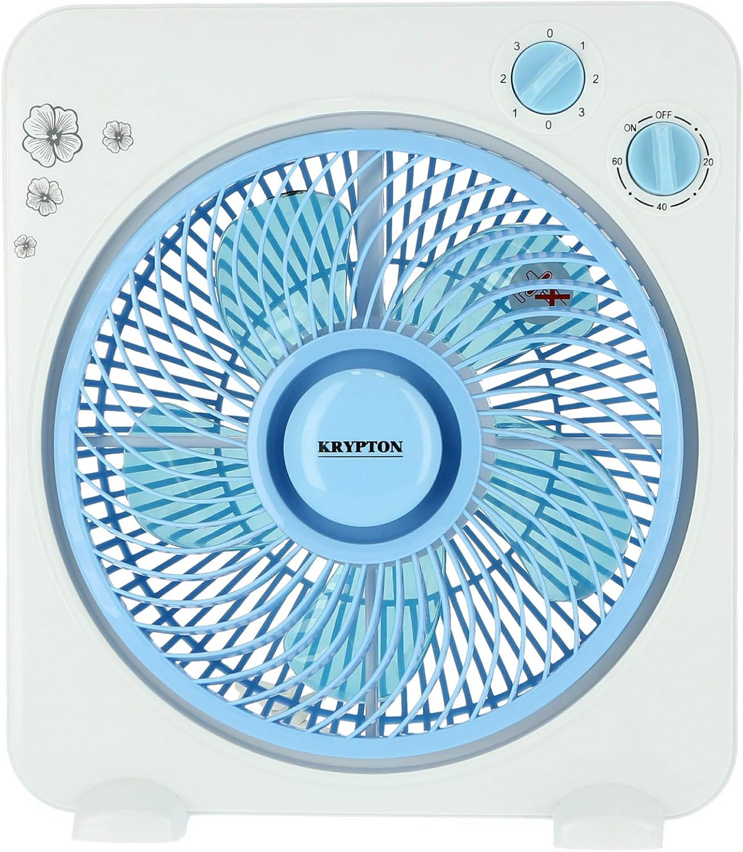 Krypton 10'' Box Fan Table Fan for Office, Home- 3 Speed 60 Min Timer, Copper Motor ‎