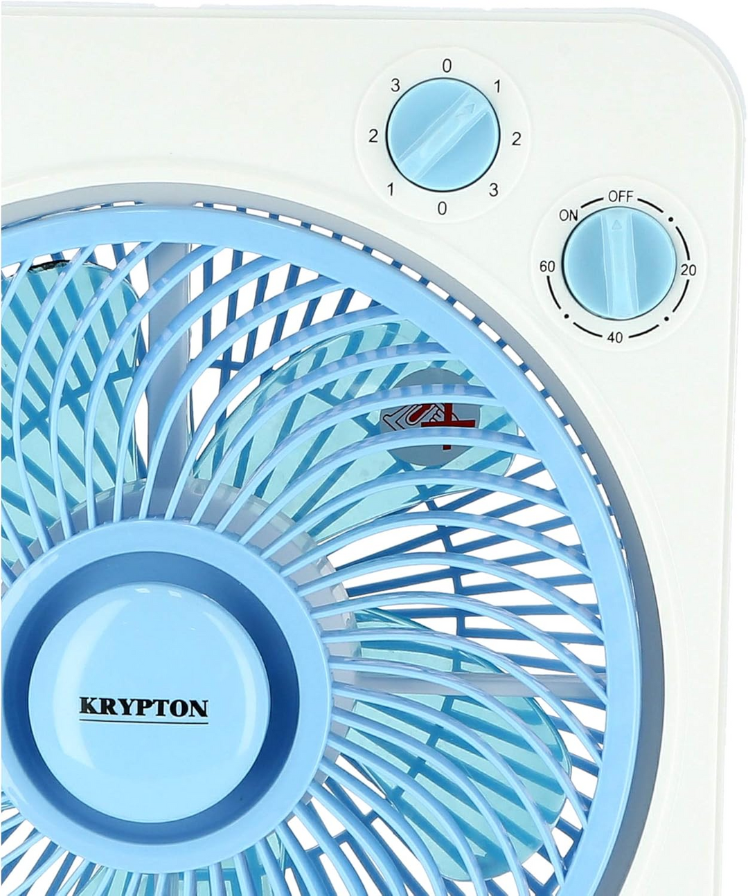 Krypton 10'' Box Fan Table Fan for Office, Home- 3 Speed 60 Min Timer, Copper Motor ‎