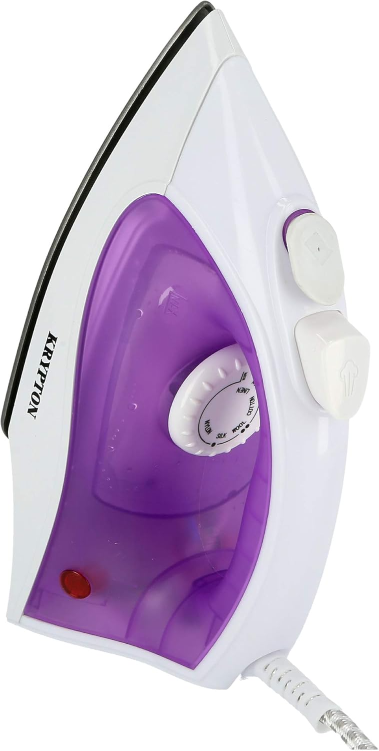 Krypton Clothes Iron Non Stick Soleplate Iron, Self Clean Function, Steam Control 1200W