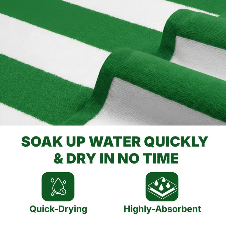 Premium Cotton Beach Towel – Large, Quick-Dry & Highly Absorbent Striped Design
