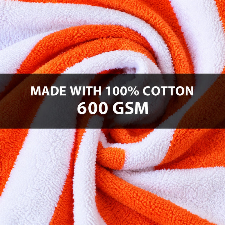 Plush grey striped bath towel