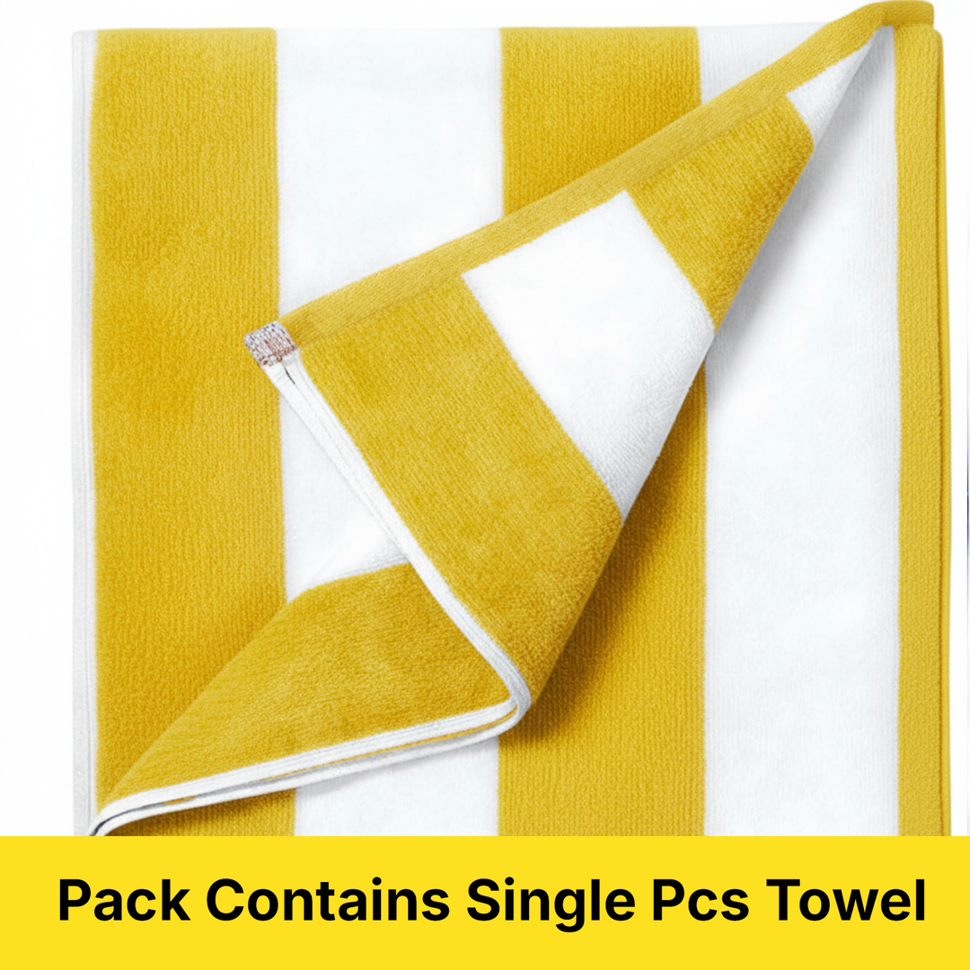 Premium Cotton Beach Towel – Large, Quick-Dry & Highly Absorbent Striped Design