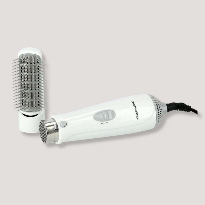 Olsenmark 2-in-1 Hair Dryer & Styler Hot Air Brush with Detachable Curling Attachment