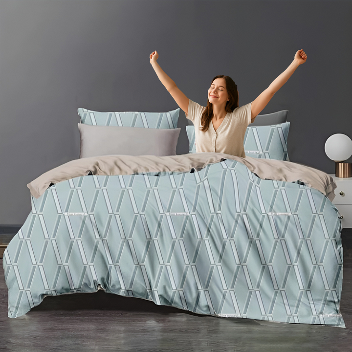 Floral Bedding Set King Size 6 PCs – Fitted Sheet, Duvet Cover & Pillow Covers (6FS92)