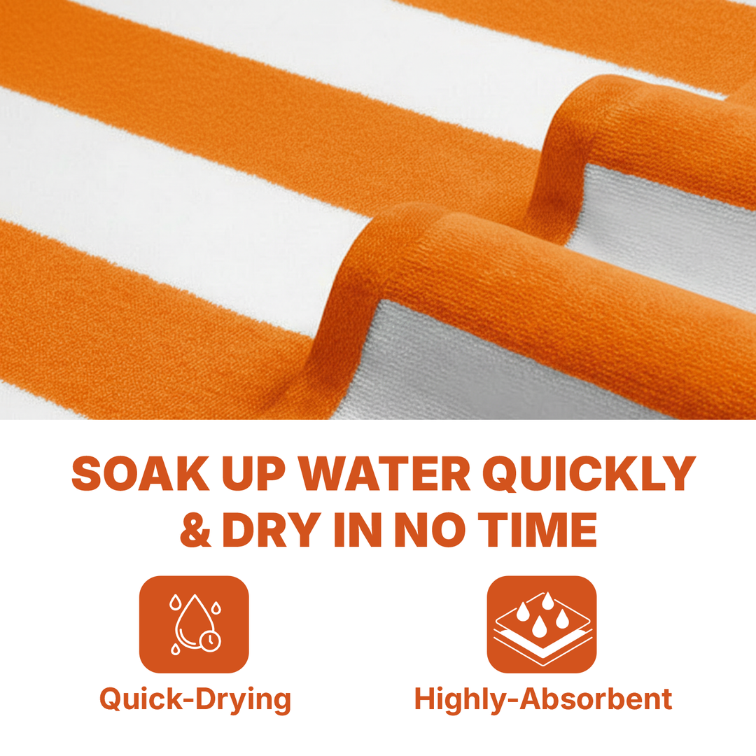 Premium Cotton Beach Towel – Large, Quick-Dry & Highly Absorbent Striped Design