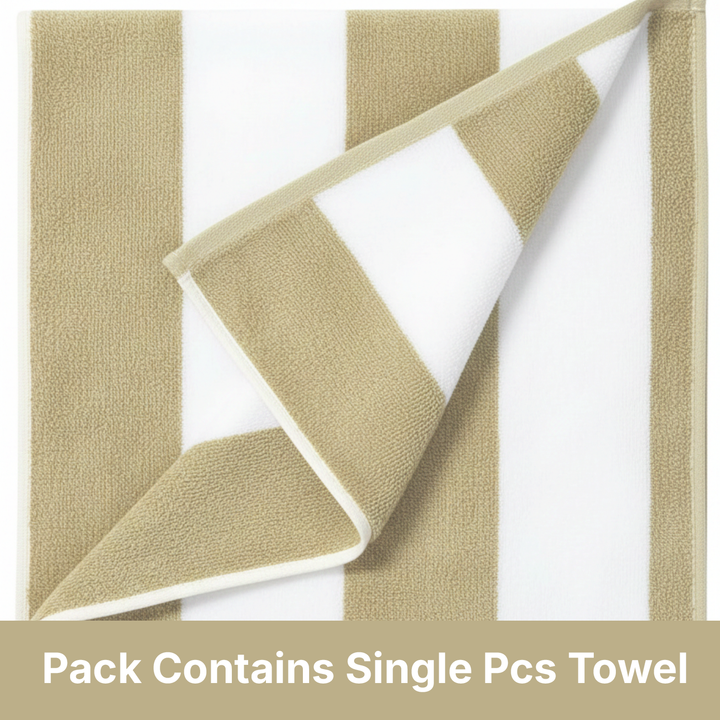 Premium Cotton Beach Towel – Large, Quick-Dry & Highly Absorbent Striped Design