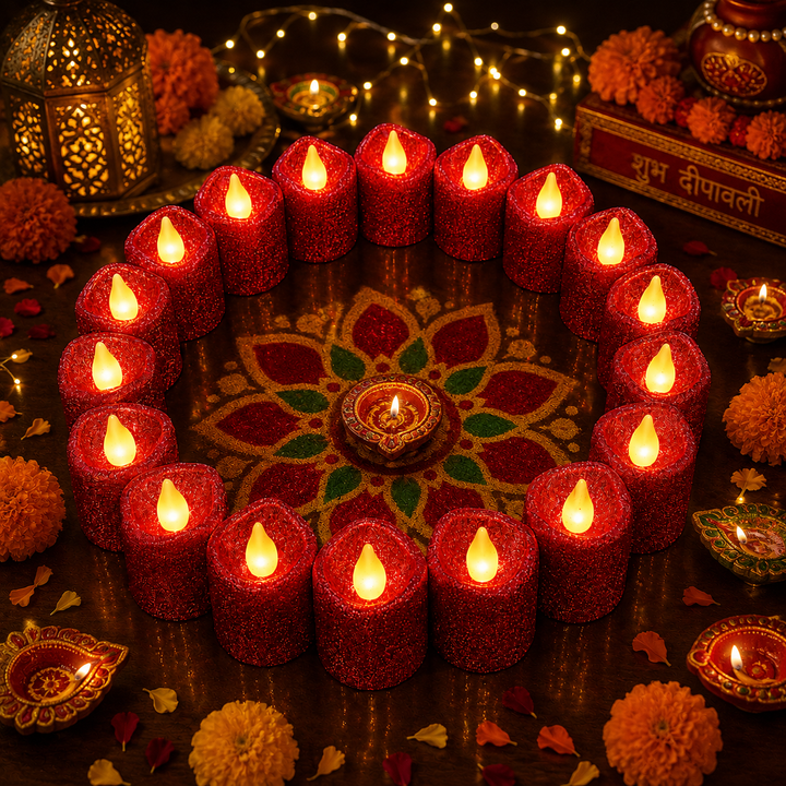 Red LED candles for party decoration