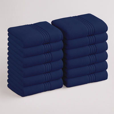 12  PCs Towel Set – Soft Face Towels Set Online for Everyday Use (Royal Blue)