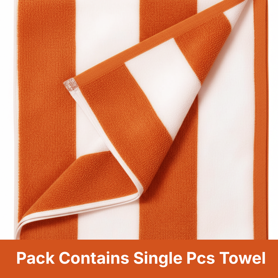 Premium Cotton Beach Towel – Large, Quick-Dry & Highly Absorbent Striped Design