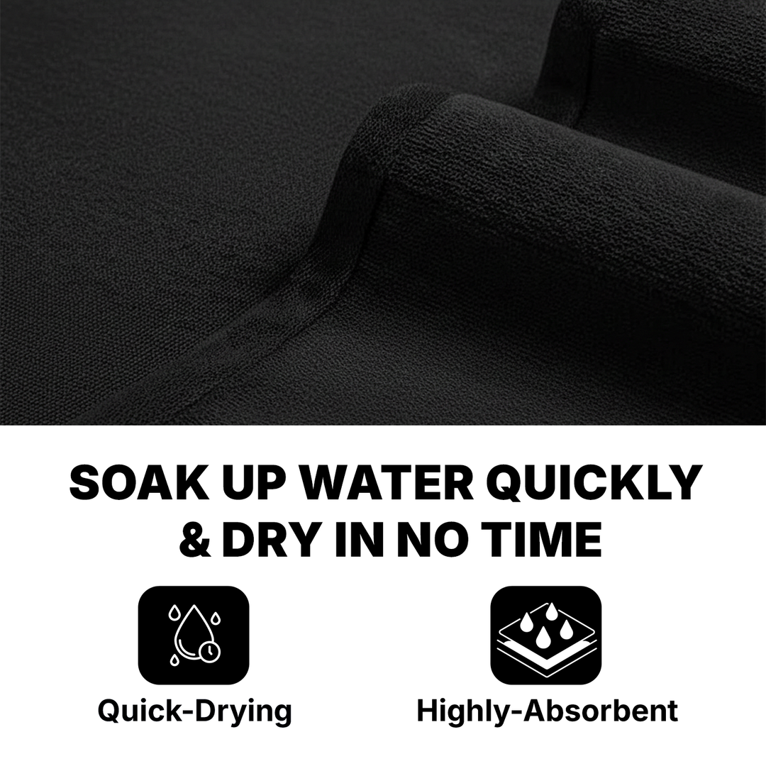 Black spa towel made from dense 600 GSM cotton