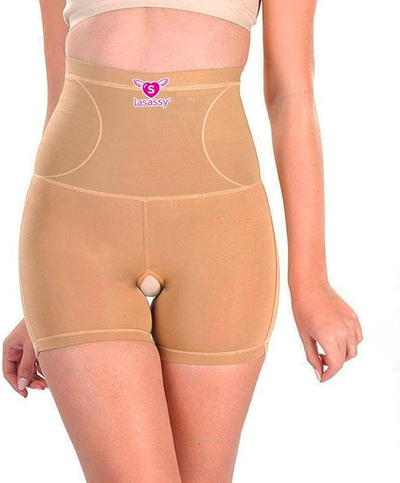LASASSY Women Cotton Spandex Blend Tummy Tucker, Abdomen Shapewear, Hip Lifter