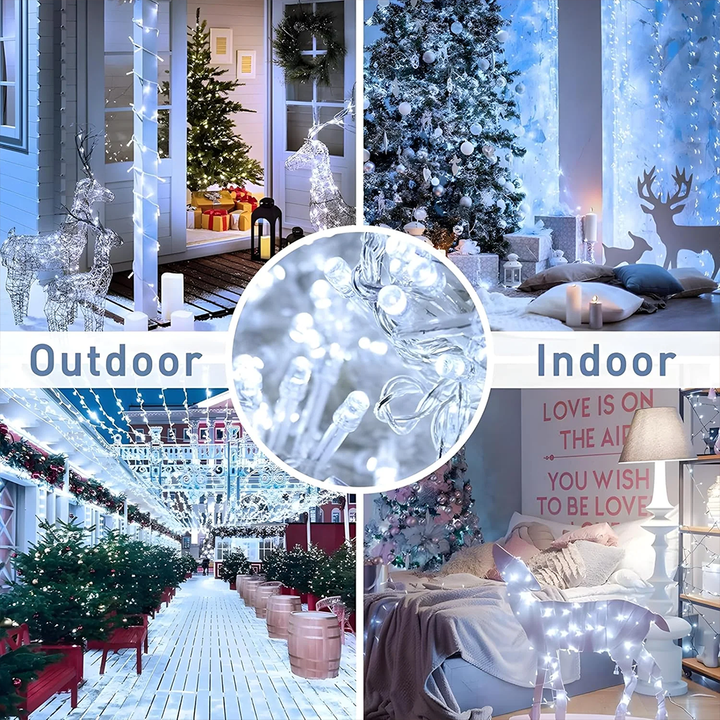 Warm White LED String Fairy Lights  – Indoor Outdoor Decorative Lighting (White)