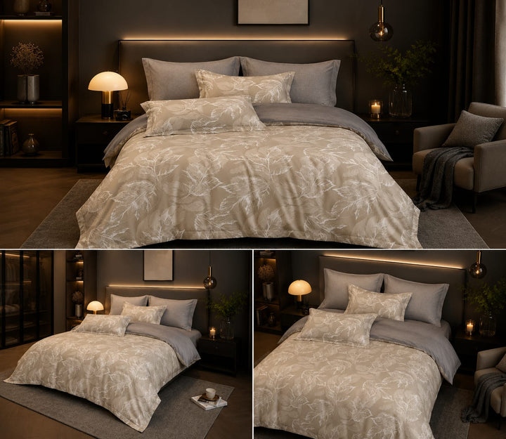 6 PCs King Size Luxury Jacquard Bedding Set with Duvet, Fitted Sheet &amp; Pillowcases (6FS197)