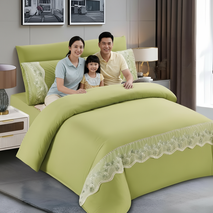 Premium King Bedding Collection 6 PCs Set - Elegant for Modern Bedrooms (Moss Green)