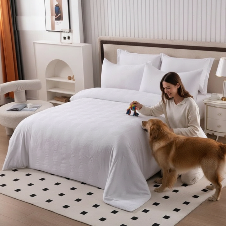 King Bedding Set 6 PCs with Duvet Cover 220x240 King Size Fitted Sheet (6FM15)