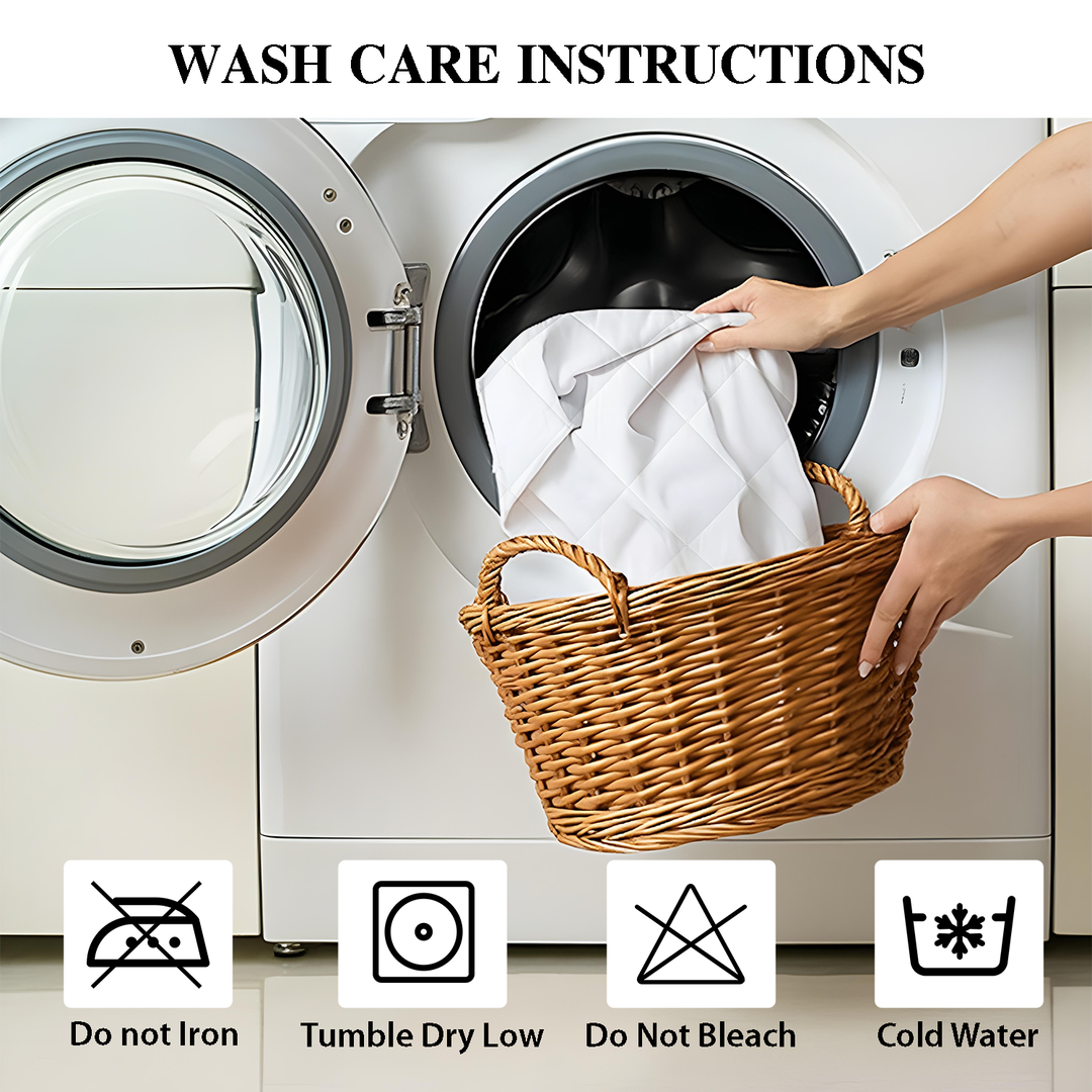 Cotton Quilted Pillow Protectors – Soft, Breathable & Hypoallergenic Zippered Pillowcase Set