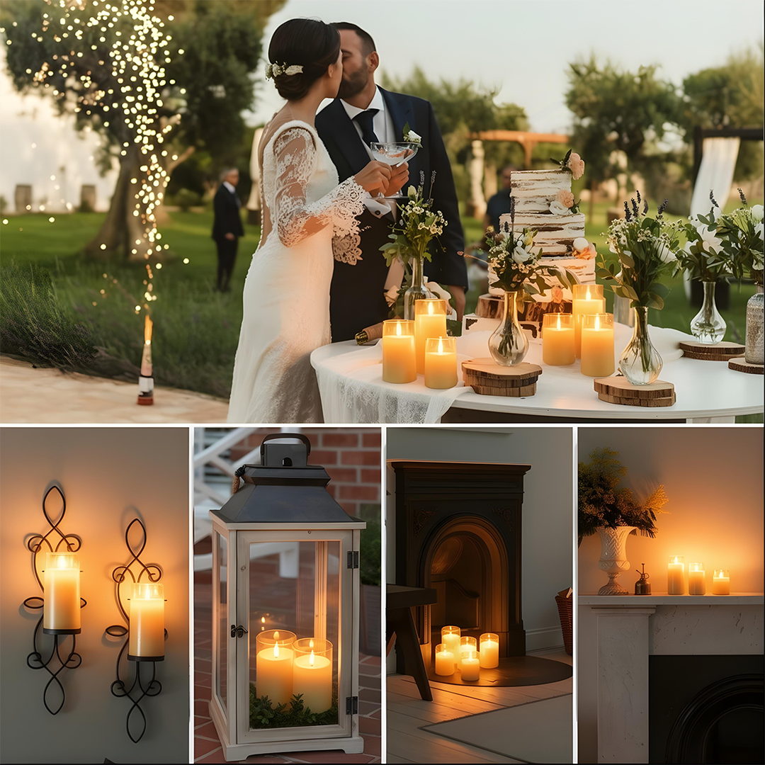 MOONCEE 3 PCs LED Candles with Remote - Flameless Battery Pillar Candles for  Décor