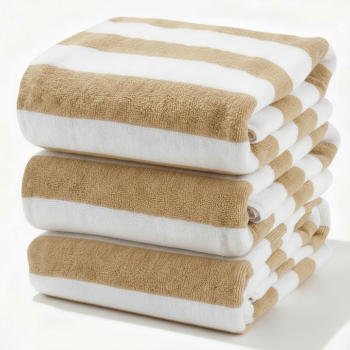 Premium Cotton Beach Towel – Large, Quick-Dry & Highly Absorbent Striped Design