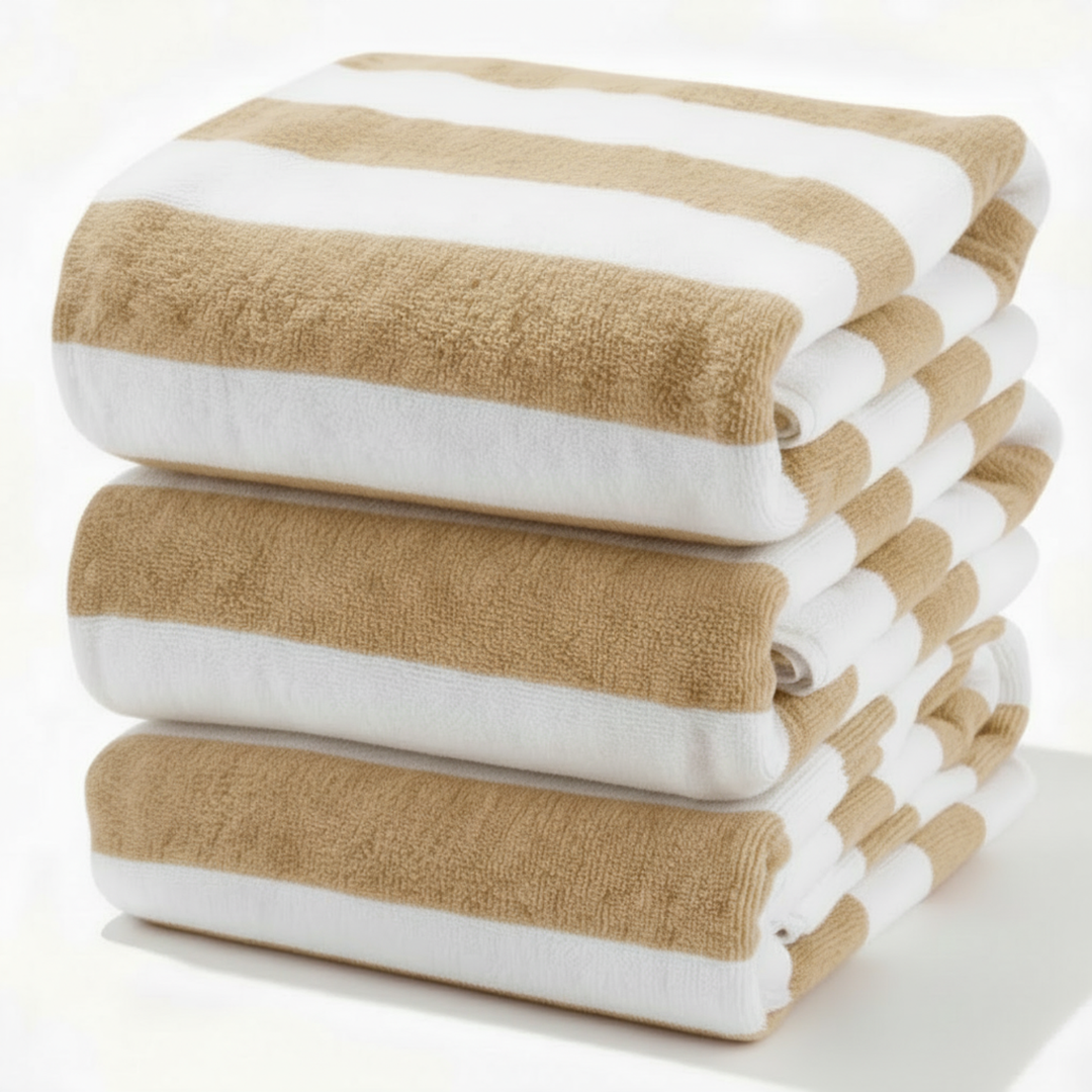 Premium Cotton Beach Towel – Large, Quick-Dry & Highly Absorbent Striped Design