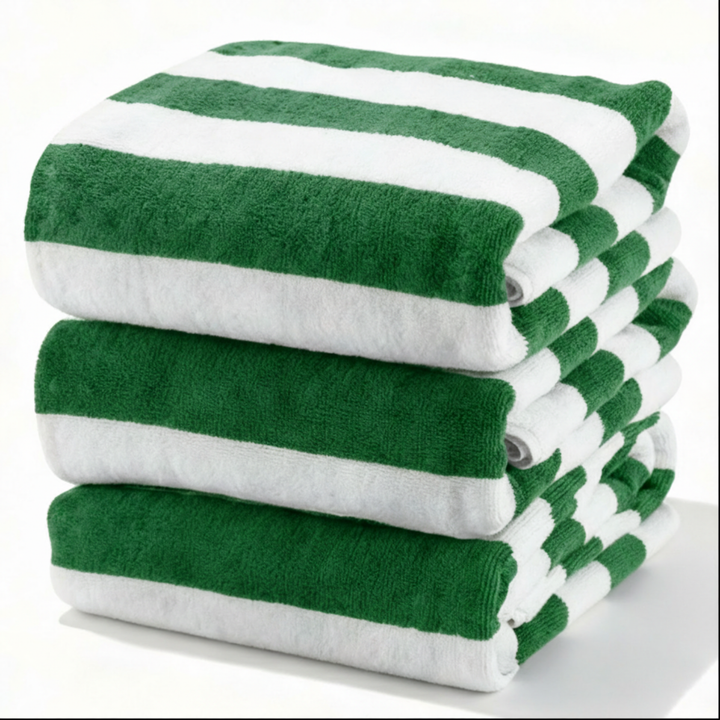 Premium Cotton Beach Towel – Large, Quick-Dry & Highly Absorbent Striped Design