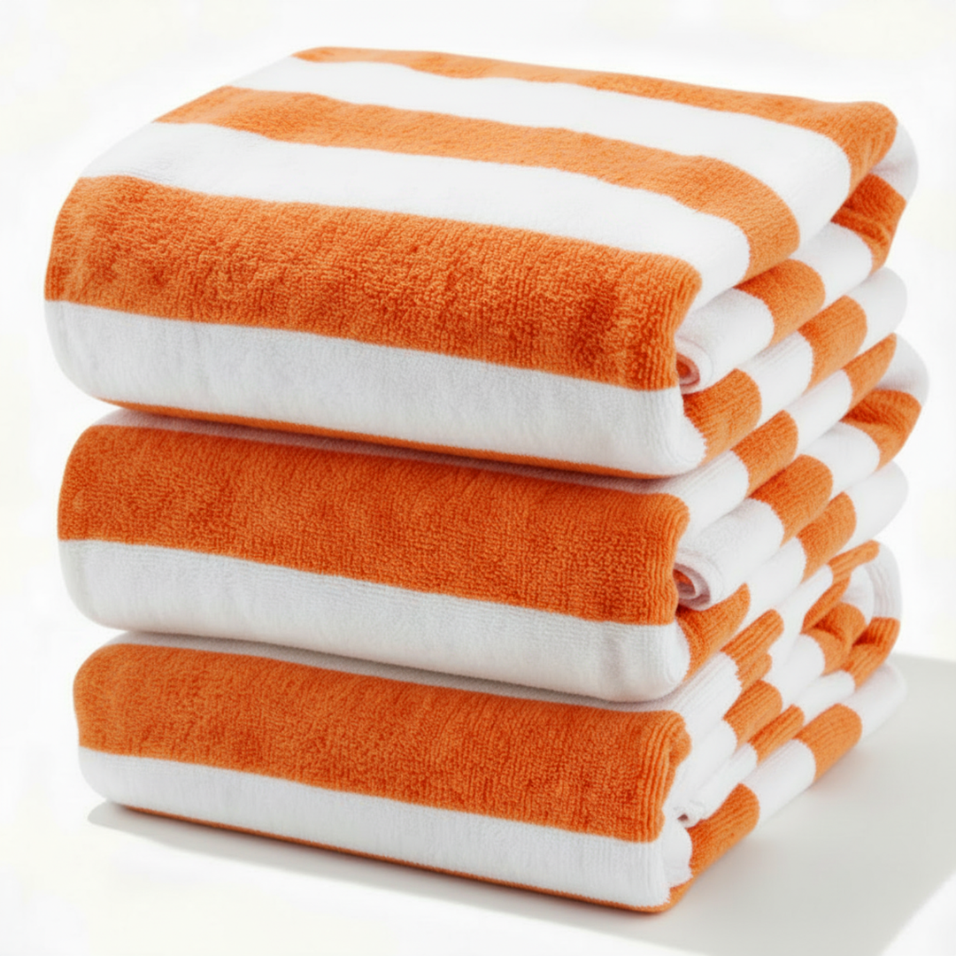 Premium Cotton Beach Towel – Large, Quick-Dry & Highly Absorbent Striped Design