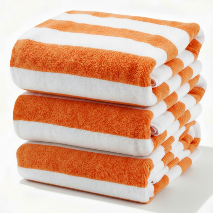 Premium Cotton Beach Towel – Large, Quick-Dry & Highly Absorbent Striped Design