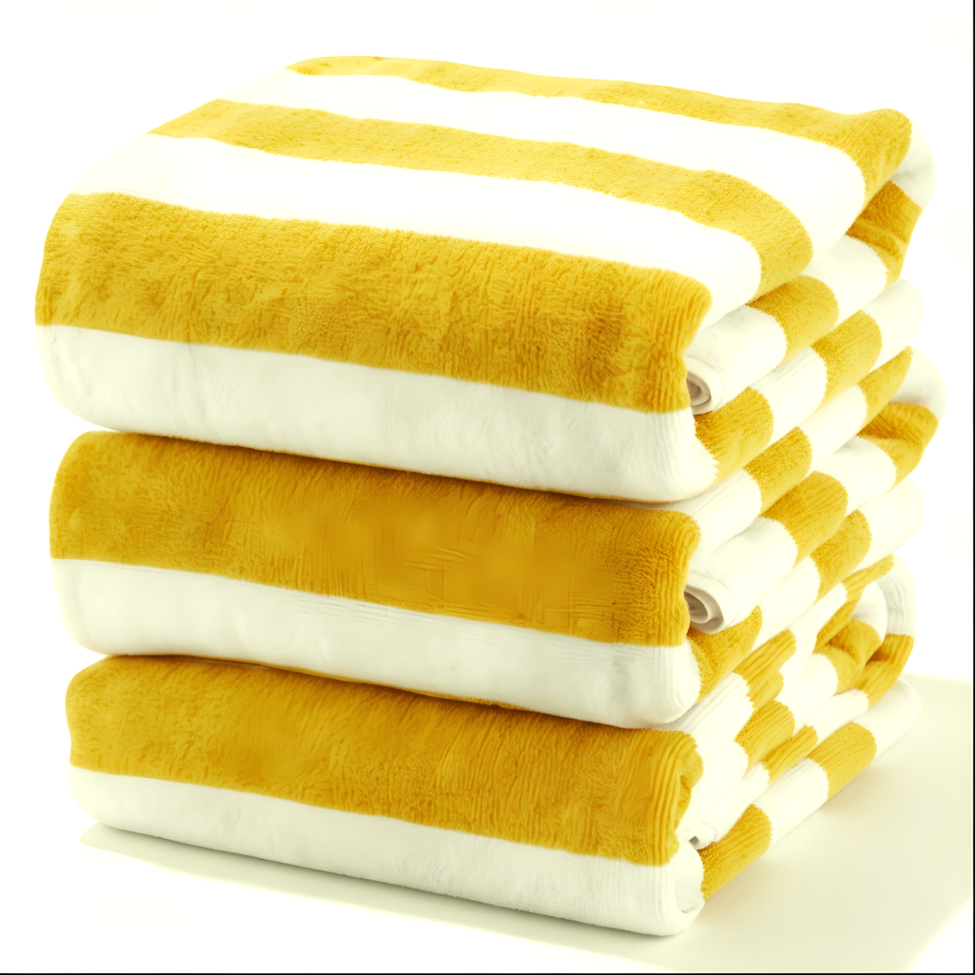 Premium Cotton Beach Towel – Large, Quick-Dry & Highly Absorbent Striped Design