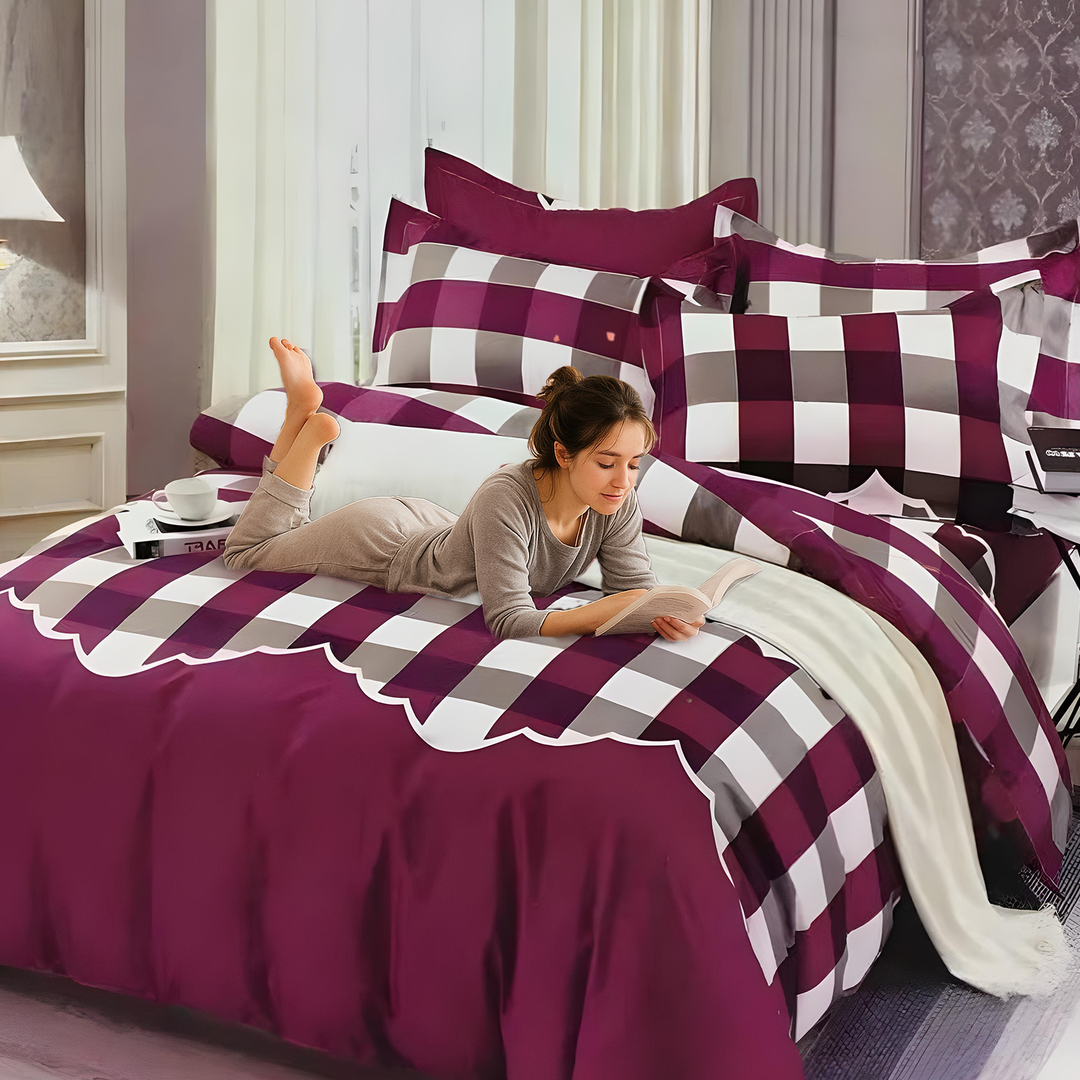 Elegant King Size Bedding Set 6 PCs - Fade-Resistant, Comfort Fit, Premium Quality (6FS136)