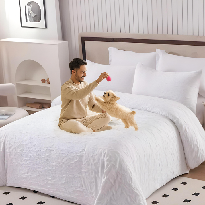 White King Size Bedding Set 6 PCs – Luxury Comfort, Soft & Premium Quality (6FM61)