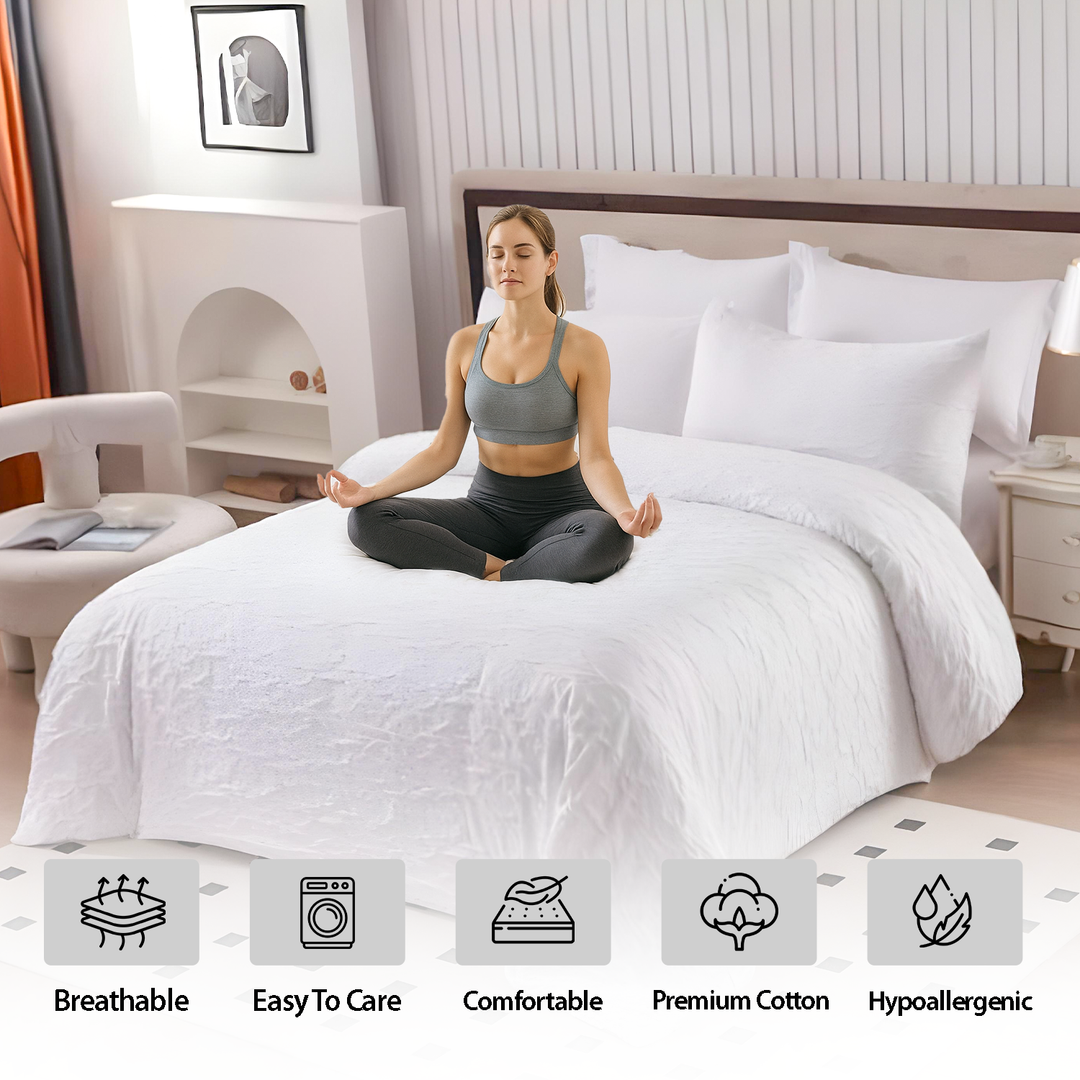 White King Size Bedding Set 6 PCs – Luxury Comfort, Soft & Premium Quality (6FM61)