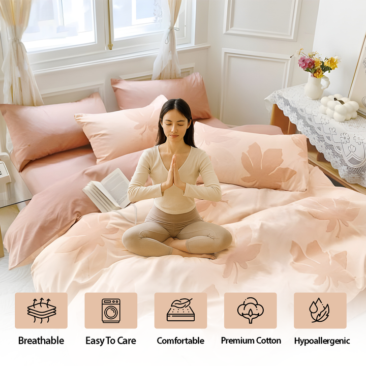 Elegant 6 PCs King Size Floral Bedspread Set with Duvet Cover & Deep Pocket Sheet (6FS101)