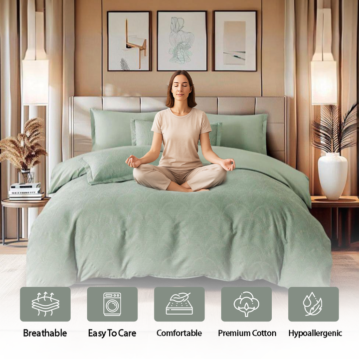 Cotton King Size Bed Sheets 6 PCs Set - Soft, Comfort & Elegant Bedrooms Set (6FM66)