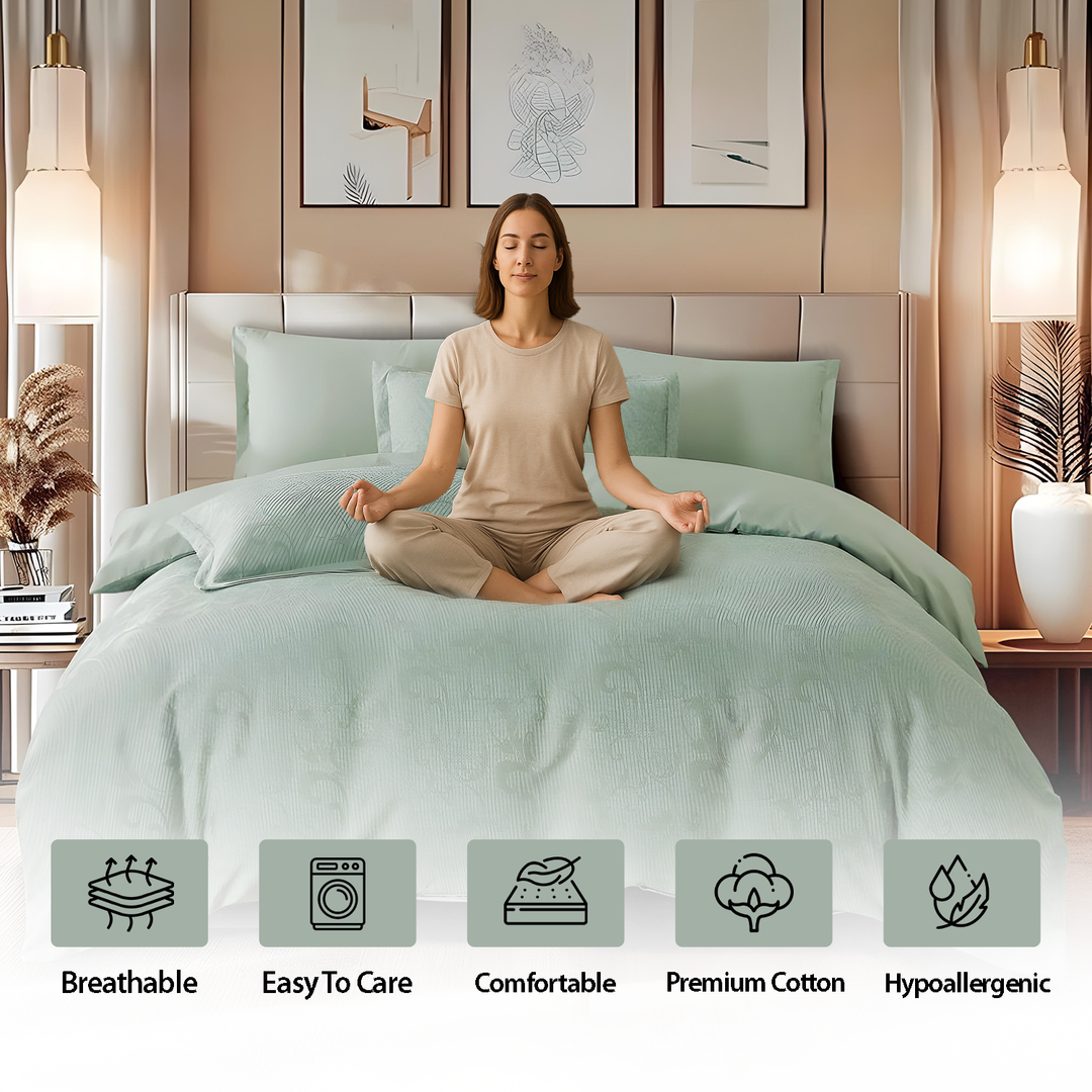 King Bedding Sets with Duvet Cover 220x240 King Size Fitted Bed Sheets 6 PCs (6FM59)