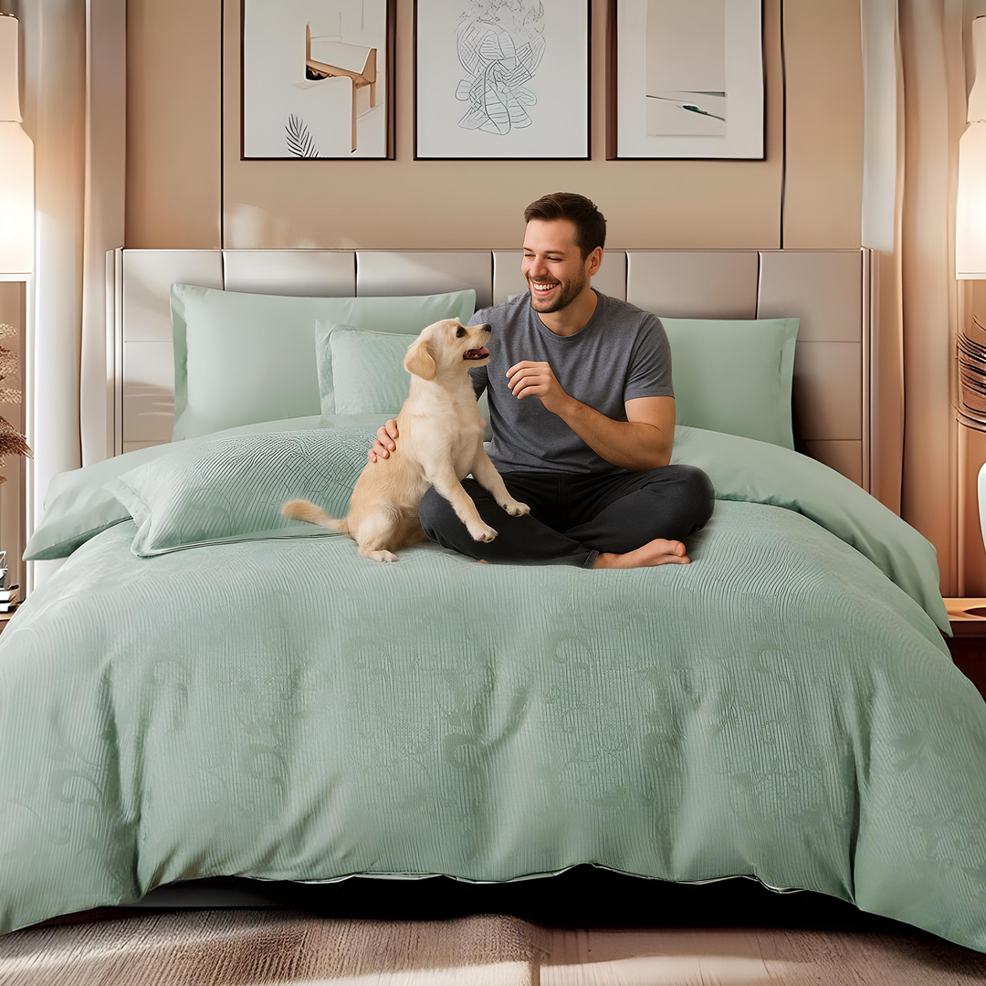 King Bedding Sets with Duvet Cover 220x240 King Size Fitted Bed Sheets 6 PCs (6FM59)