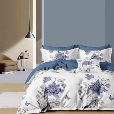 Single Size 4-PCs Bed Sheet Set – Fitted Sheet with Duvet Cover 160x220 (4FS3)
