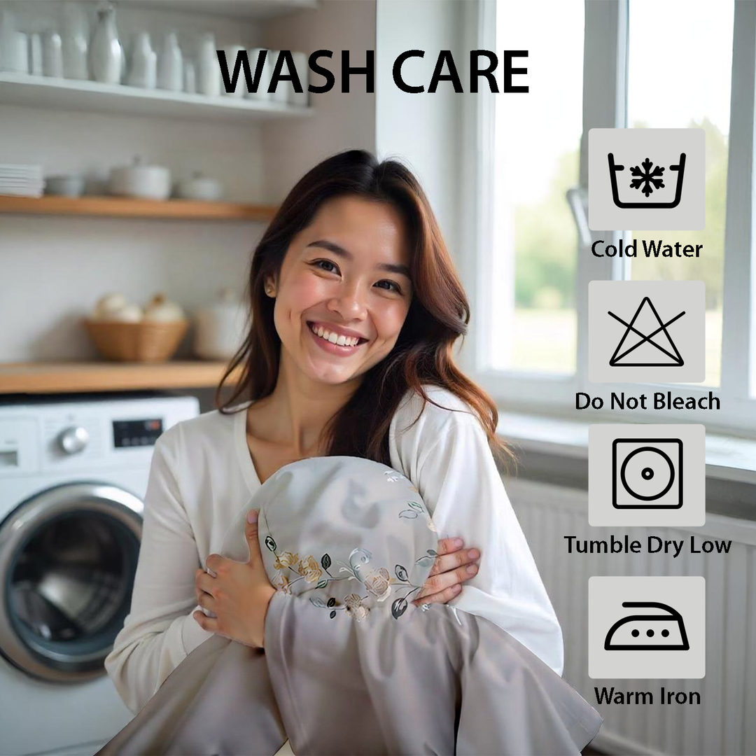 Elegant Grey Floral 6 Piece King Bedding Set with Pillowcase – Soft Luxury Collection (6ES76)