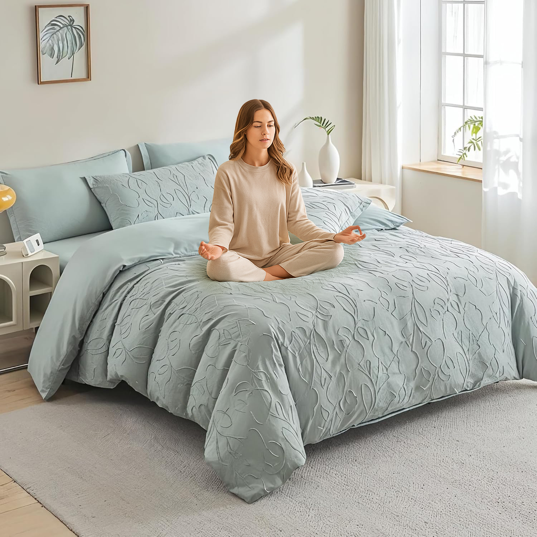 Luxury 6 PCs King Bed Set Embroidered Duvet Cover – Fitted Sheet & Pillowcases  (6FM42)