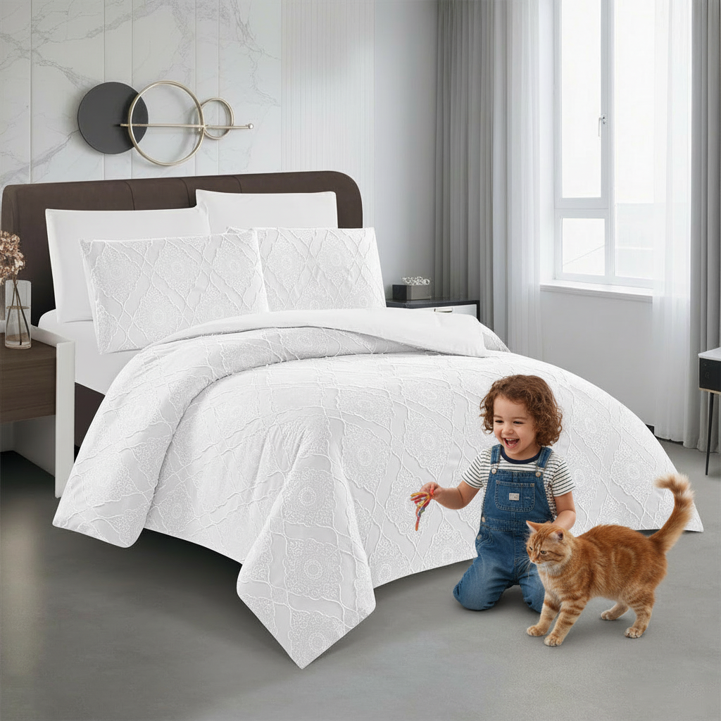 طقم سرير 6 قطع - فائق النعومة، كامل مع أغطية الوسائد وغطاء اللحاف (6FM62)