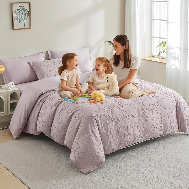 6 PCs King Size Quilt Bed Sheet Set – Duvet Cover, Fitted Sheet & pillow cases (6FM45)