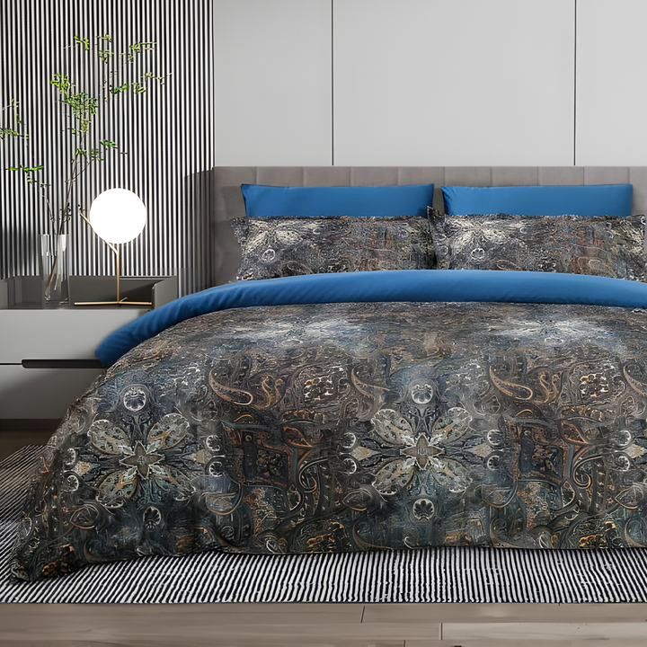 Floral 6 PCs King Bed Set – Duvet Cover, Deep Pocket Fitted Sheet & Pillowcases (6FS98)
