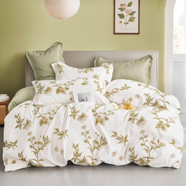 King Size  Bedsheet 6 PCs Set with Duvet Cover 220x240 – King Bedding Set (6FS66)