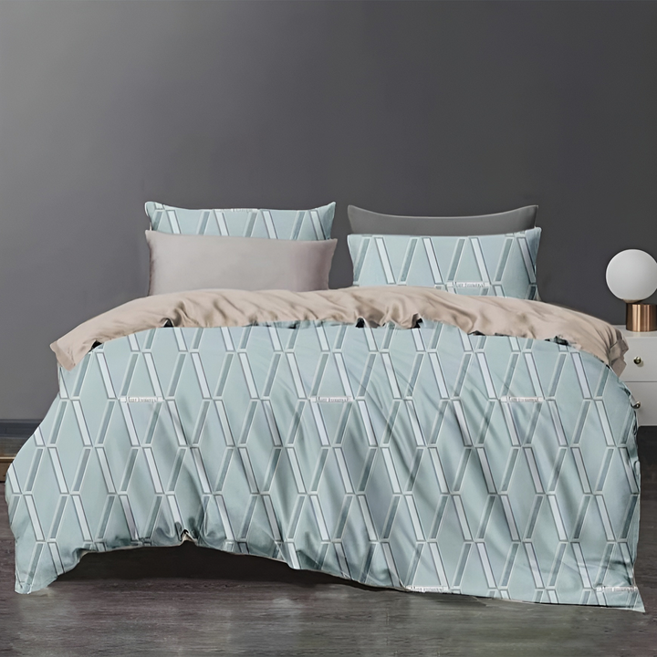 Floral Bedding Set King Size 6 PCs – Fitted Sheet, Duvet Cover & Pillow Covers (6FS92)