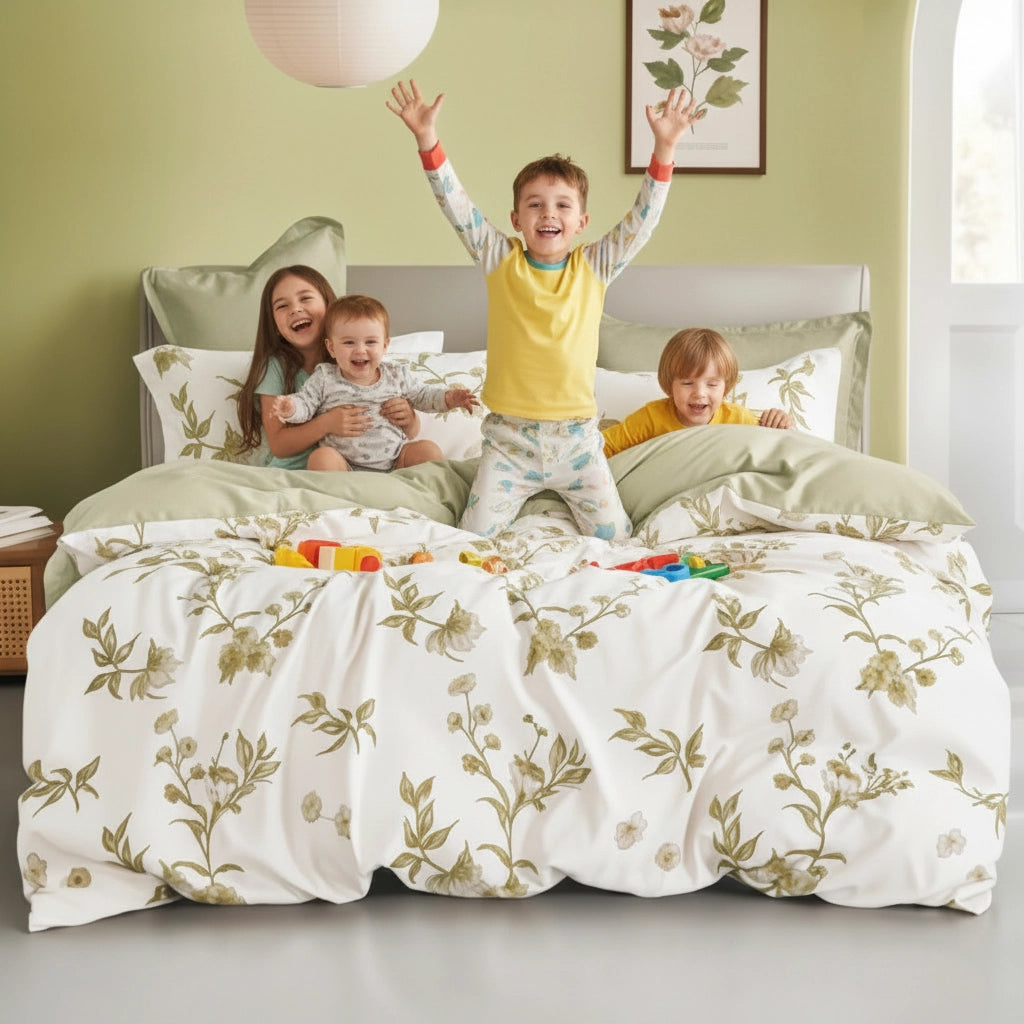 King Size  Bedsheet 6 PCs Set with Duvet Cover 220x240 – King Bedding Set (6FS66)