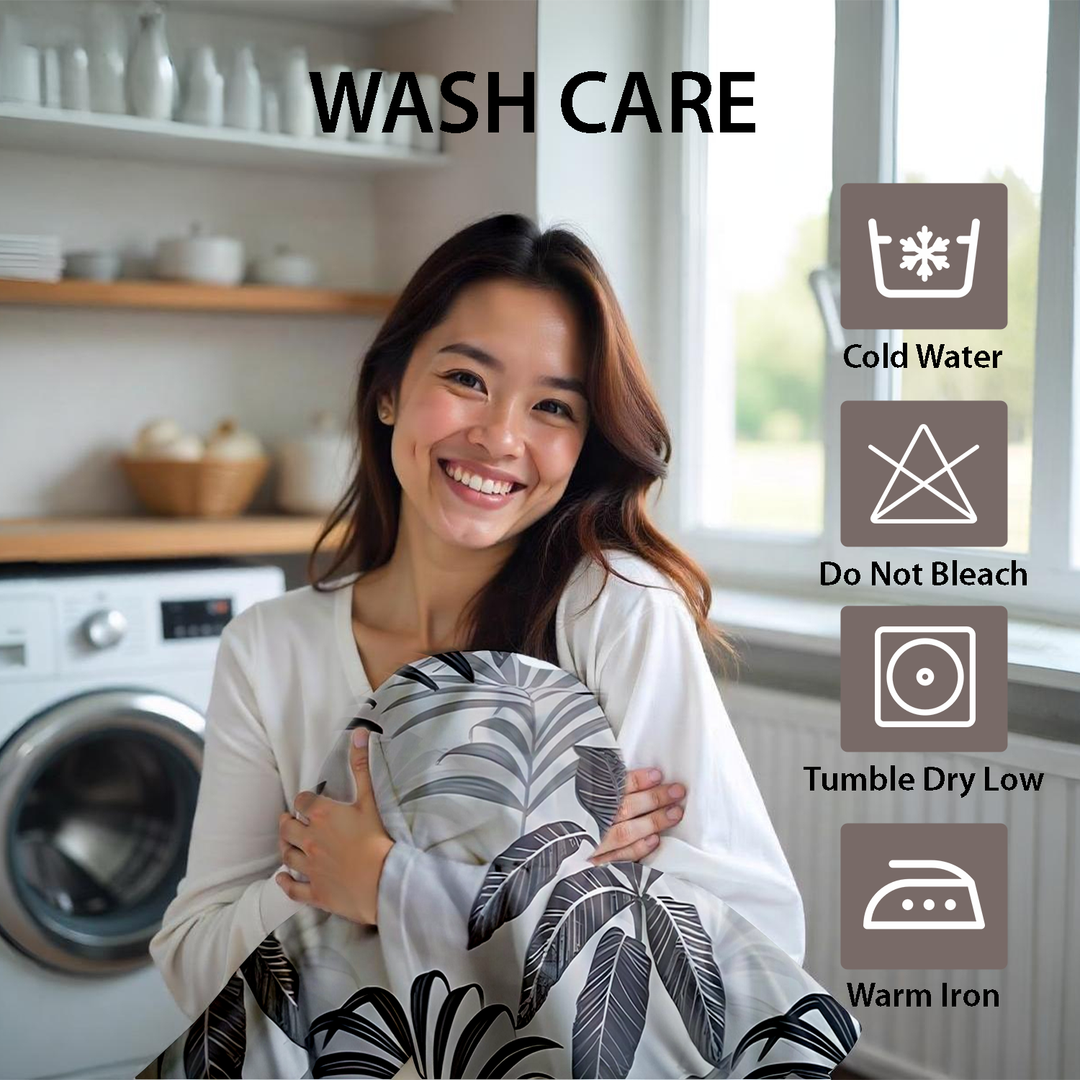 Botanical King Bedding Set 6 PCs - Soft Duvet Cover, Fitted Sheet & Pillowcases (6FS126)