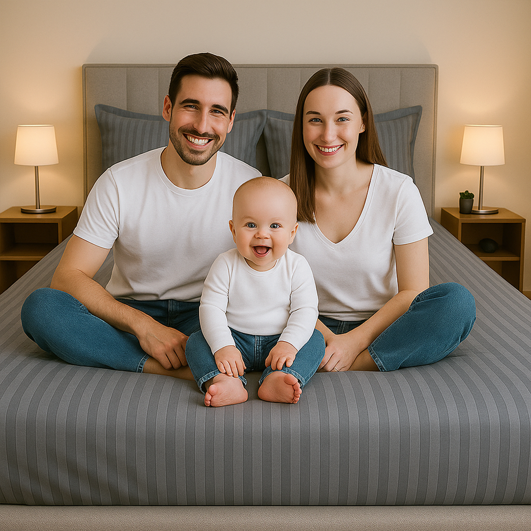100% Combed Cotton 300 TC Hotel Fitted Sheet Set with Pillowcases