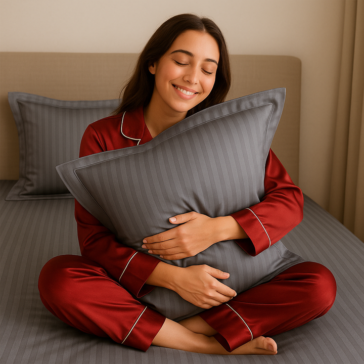 100% Combed Cotton 300 TC Hotel Fitted Sheet Set with Pillowcases